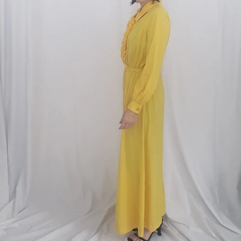 70s Yellow Hostess‎ Dress - Picture 2 of 7